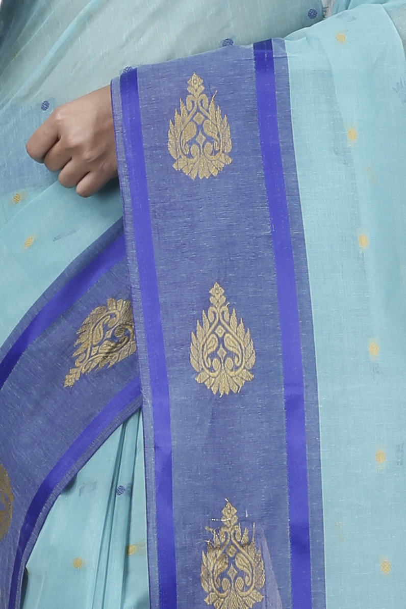 See Green Pure Cotton Upala Tant Saree (1165)